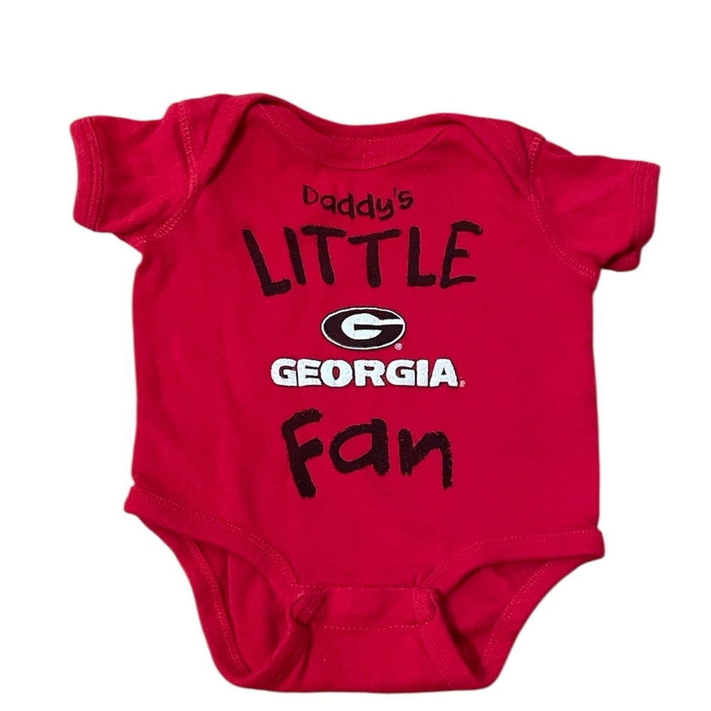 Georgia Bulldogs Red Baby Onesie Daddy’s Little Georgia Fan EUC  Size 0-3 Month
